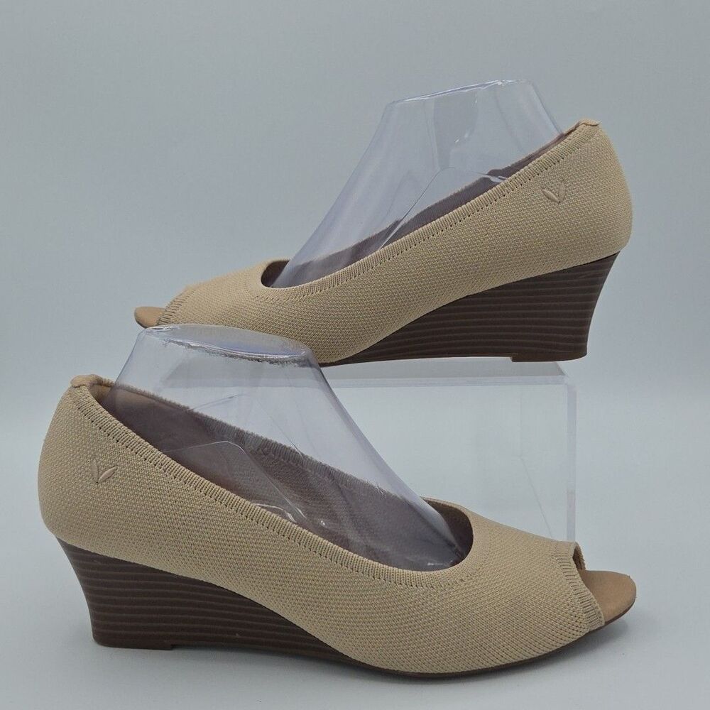 Vivaia Square-Toe Wedge (Margot Wedge Pro) Almond Brown Womens 39.5 Size 8.5-9